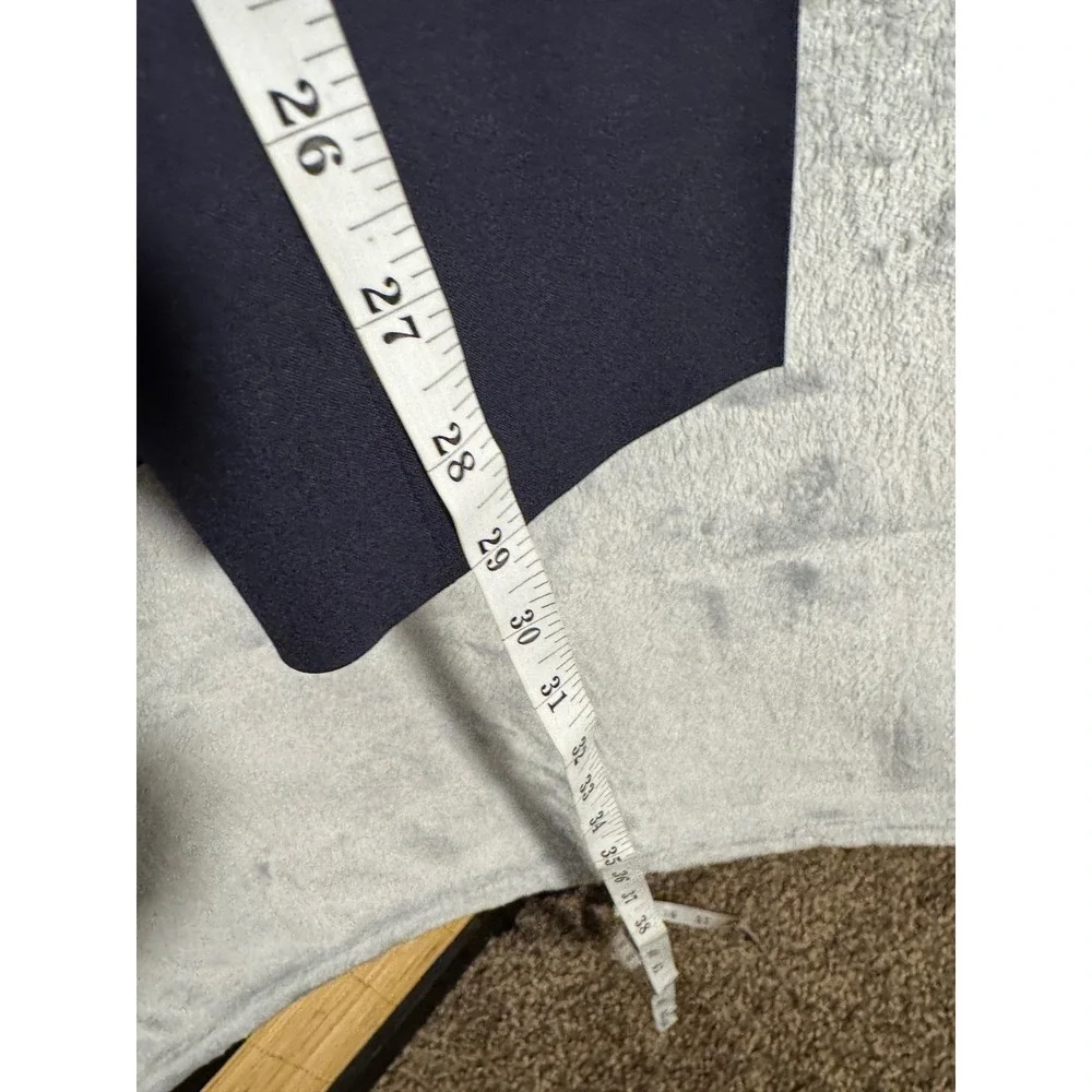 Lafayette 148 New York Irving Navy Virgin Wool Slim Straight Leg Pants Size 6 - Picture 4 of 10